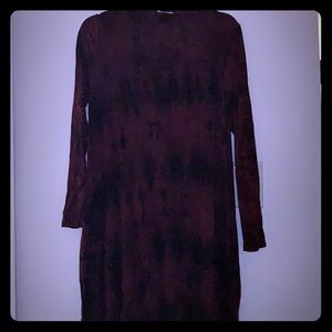Tye-Dye Open Back Long Sleeve Dress